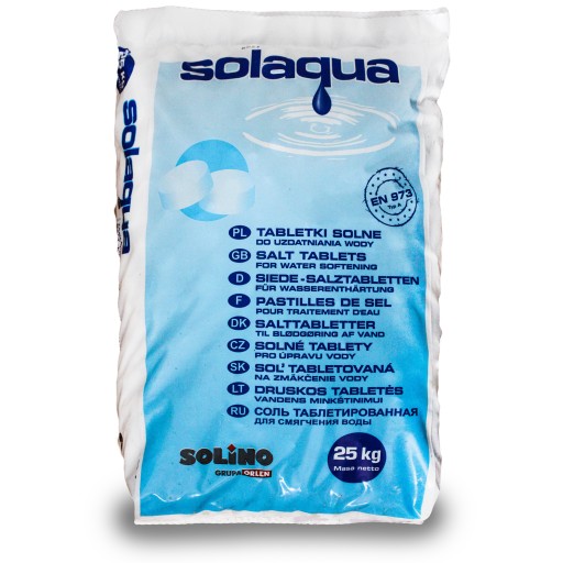Соль в таблетках для умягчителя воды SOLAQUA SOLINO ORLEN Мешок для соли 25 кг