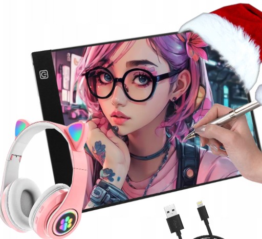 ГРАФИЧЕСКИЙ ПЛАНШЕТ Crafts & Co XL со светодиодной подсветкой Brightpad + НАУШНИКИ CAT БЕСПЛАТНО!