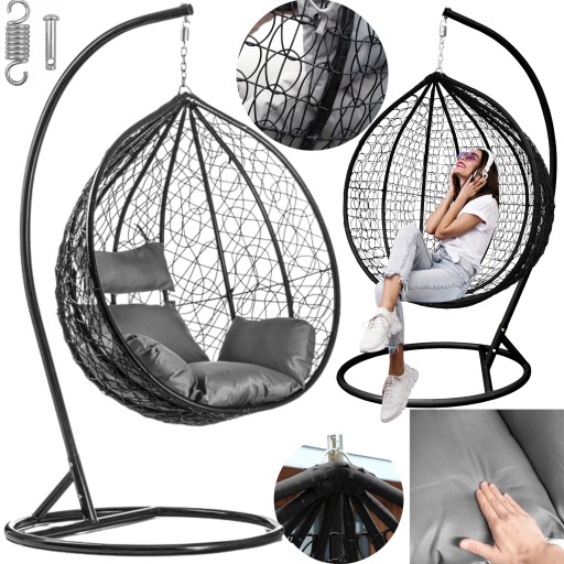 ПОДВЕСНОЙ СТУЛ COCOON, КАЧЕЛИ, САДОВАЯ КОРЗИНКА-КАЧАЛКА, ПОДУШКА, ОТДЕЛЬНО СТОЯЩИЕ