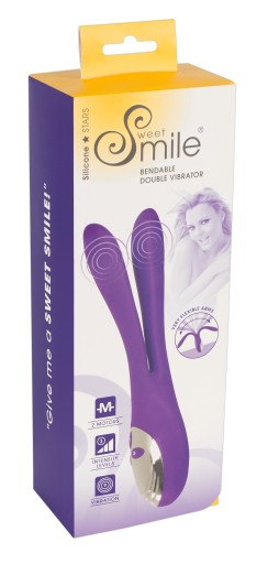 SWEET SMILE BENDABLE DOUBLE VIBRATOR - Zginany podwójny wibrator