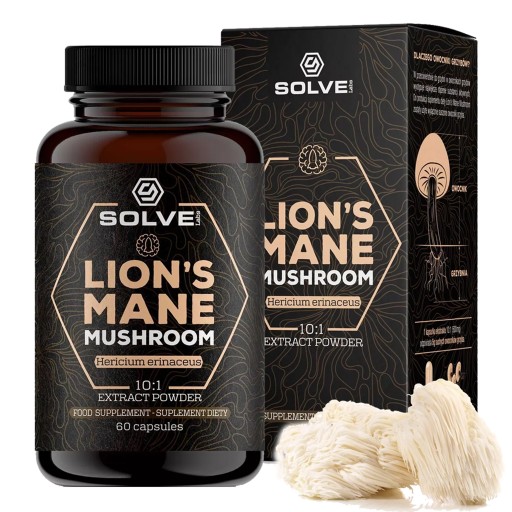 SolveLabs - LIONS MANE MUSHROOM - SOPLÓWKA JEŻOWATA KAPSUŁKI 60 SZTUK