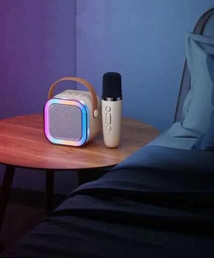 ПОРТАТИВНЫЙ ДИНАМИК BLUETOOTH КАРАОКЕ RGB МИКРОФОН USB SD МИНИ-ГНЕЗДЬ
