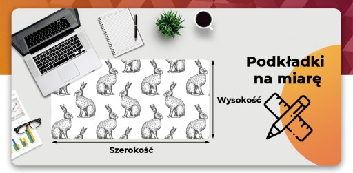 Pod zeszyt mata ochrona blatu 100x50 Białe króliki