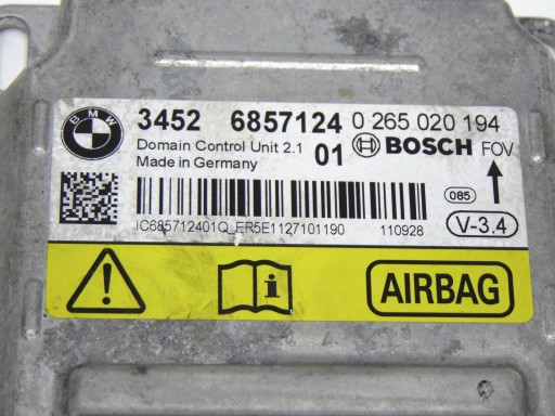 SENSOR AIRBAG PODUSZEK 6857124 BMW F10 F11