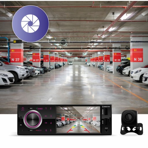 Автомагнитола Bluetooth с камерой заднего вида AUX USB 1DIN 4x50W MP3