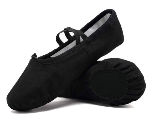 Дышащие гладкие балетки Dance Ballet Black 24