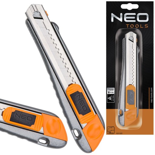 NEO NÓŻ Z OSTRZEM ŁAMANYM 18 MM, METALOWY KORPUS