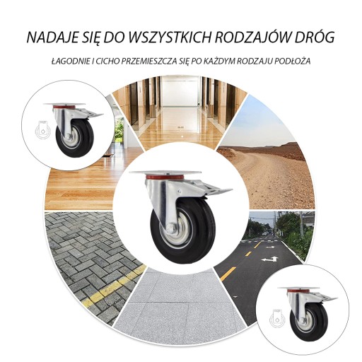 4x2stgu125 Koło fi 125 wózek regał komplet 4 szt.