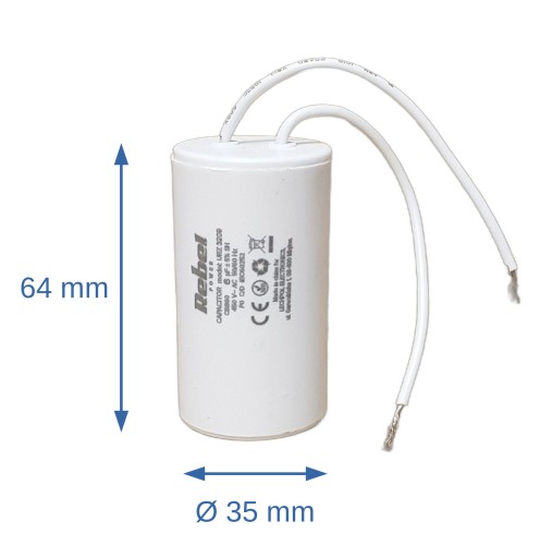 Kondensator rozruchowy silnika 6uF 450V CBB60 Rebel