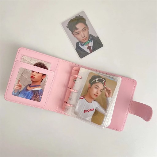 Яркий цвет A5/A7 из искусственной кожи, обложка для фотокарточек, милый Kpop