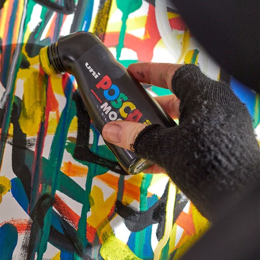 МАРКЕР С ПЛАКАТНОЙ КРАСКОЙ ДЛЯ ГРАФФИТИ Uni POSCA MOP R PCM-22 ЧЕРНЫЙ 2 шт.