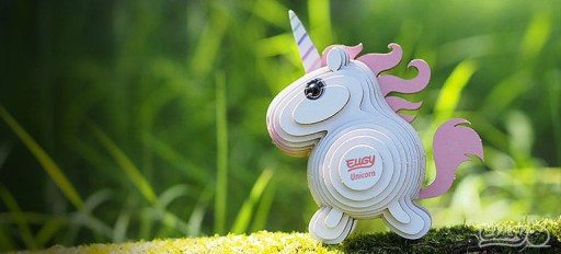 Пазл РОЗОВЫЙ ЭКОЛОГИЧЕСКИЙ Единорог 3D 28 деталей