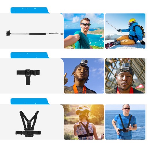 НАБОР АКСЕССУАРОВ 50 в 1 ДЛЯ GOPRO HERO 10 9 8 Макс. 7 6