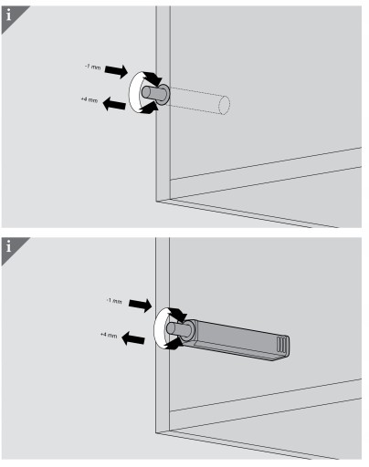 Blum Tip-On амортизатор 956.1004, короткий, белый, с магнитом