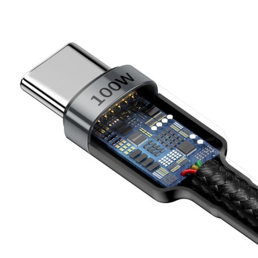 Кабель быстрое питание USB-C Type-C BASEUS 100W 5A PD PD QC 2M BRAID