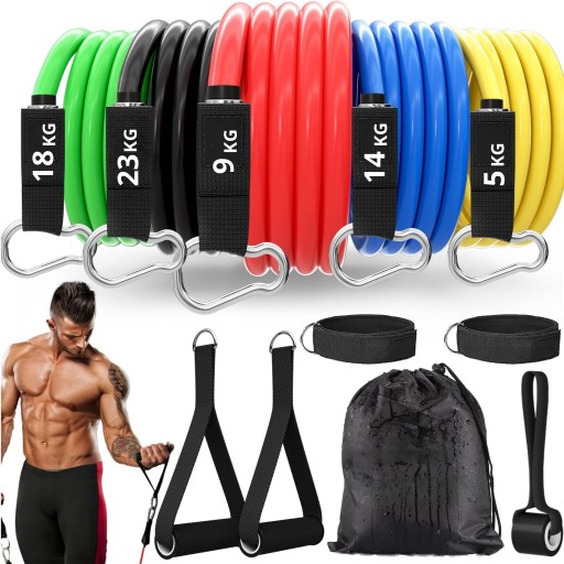 ZESTAW 5 GUM OPOROWYCH DO ĆWICZEŃ WORKOUT BANDS FITNESS GUMY