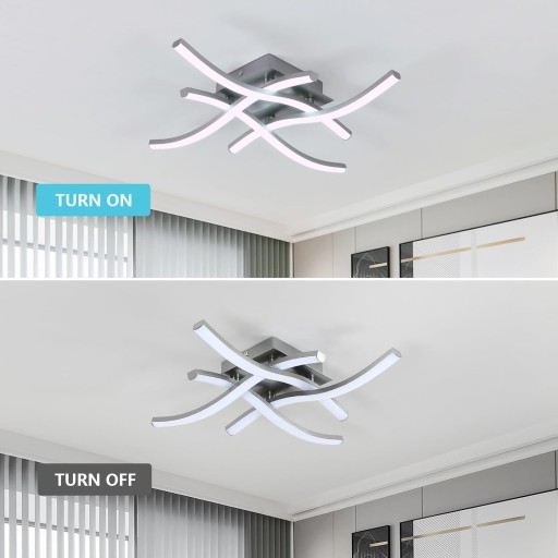 NOWOCZESNA LAMPA SUFITOWA LED ŻYRANDOL 24W 6500K DO SALONU, KUCHNI
