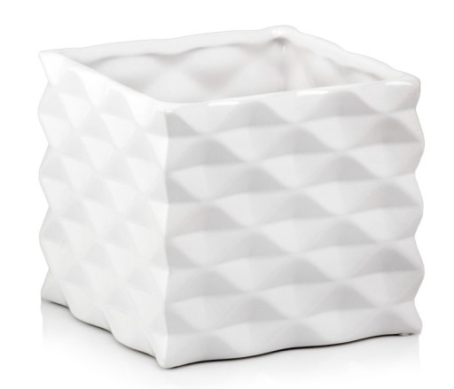 Osłonka Doniczka Ceramiczna Kwadrat 14x13 cm zielona