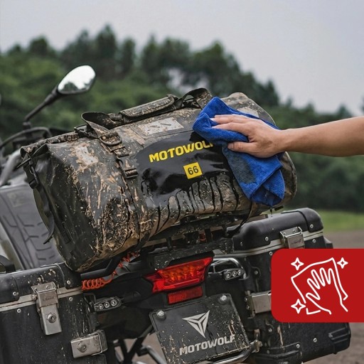 Водонепроницаемая сумка Rollbag Drybag MOTOWOLF 66 л. Задняя мотоциклетная сумка