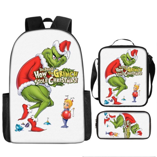 НОВЫЙ ШКОЛЬНЫЙ НАБОР The Grinch, РЮКЗАК А4, СУМКА-ПЕНАЛ, высокое качество