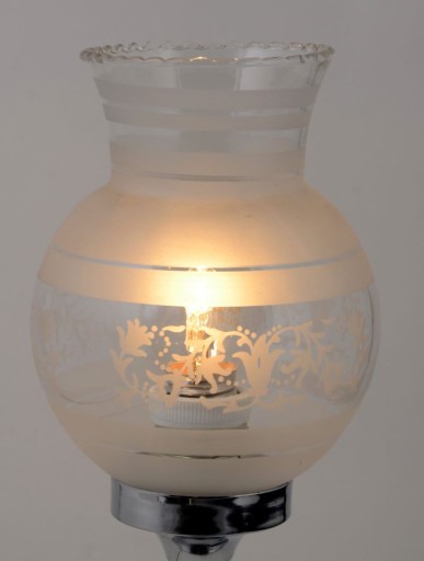 Wspaniała lampka srebrna klosz Hiszp. 60-450