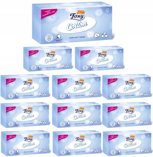 FOXY COTTON Салфетки в коробке 90 шт. - 12 уп.