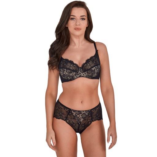Gaia biustonosz soft chantal 534 czarny ażur 90G