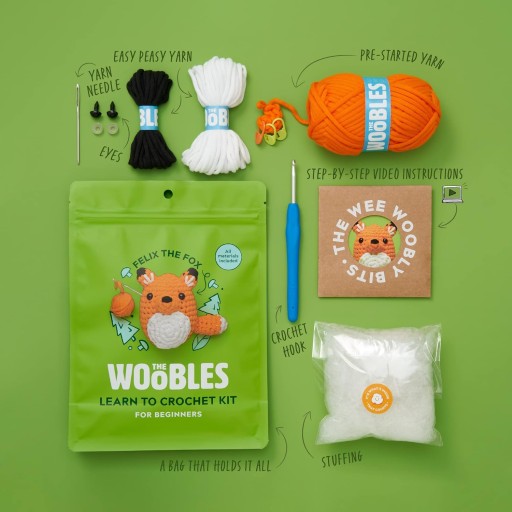 ZESTAW DO SZYDEŁKOWANIA z Lis FOX Woobles,SZYDEŁKO dla poczatkujacych