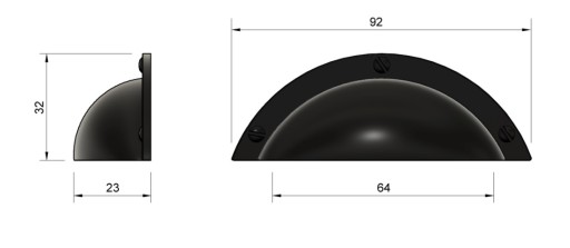 Ручка мебельная UZ MARSALA 64 Matt Black, Раковина