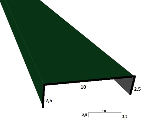 Маскирующая обработка 1 длина 1,95 м ral 6020 GREEN GLOSS