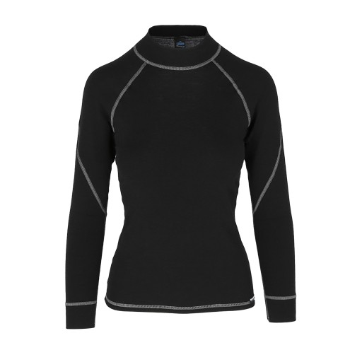 Женская термофутболка C+ из шерсти мериноса, черная 4XL