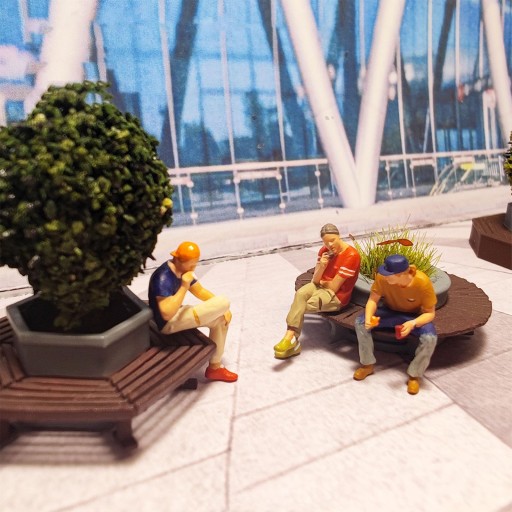 Model tarasu kwiatowego w skali 1:64 Budynek uliczny do piaskownicy w stylu F