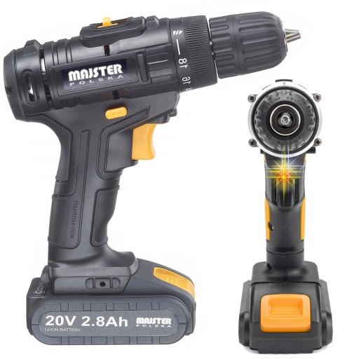 АККУМУЛЯТОРНАЯ Дрель-шуруповёрт 20 В 2x2,8 Ач, БИТЫ DEWALT, 32 ПРЕДМЕТА В КОРОБКЕ, 32 ПРЕДМЕТА