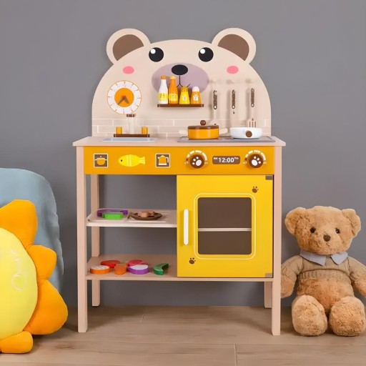 ДЕРЕВЯННЫЕ КУХОННЫЕ ИГРУШКИ ПОДАРОЧНЫЕ ИГРУШКИ КУХОННЫЕ БОЛЬШОЙ МЕДВЕДЬ МОНТЕССОРИ ЭКО
