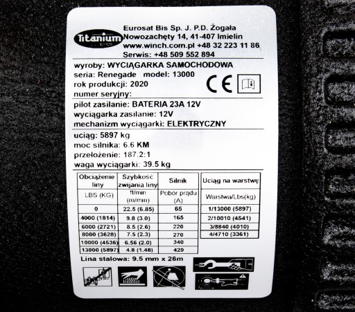 ЛЕБЕДКА ЭЛЕКТРОМОБИЛЬНАЯ 13000Lb 6T 12V