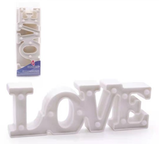 LITERY LITERKI LED ŚWIECĄCE BIAŁE LOVE 3D 10.5CM