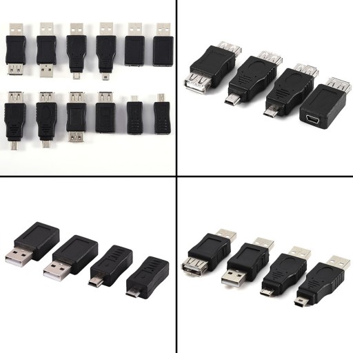 В упаковке 12 шт. USB2.0 микро/мини-папа-мама C-адаптеры-преобразователи