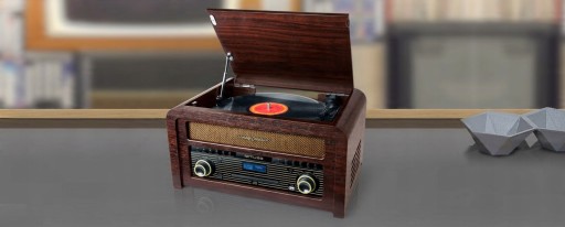 GRAMOFON RETRO MIKROWIEŻA CD RADIO CYFROWE DAB+ WINYL MUSE MT-115 DAB