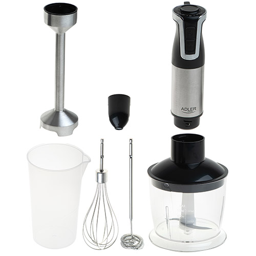 Blender Ręczny Zestaw 1800W Rozdrabniacz Turbo 4 Ostrza 20 Prędkości Adler