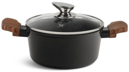 Czarny Zestaw Garnków Garnki Komplet NON-STICK 12 EL. EdenBerg PREMIUM