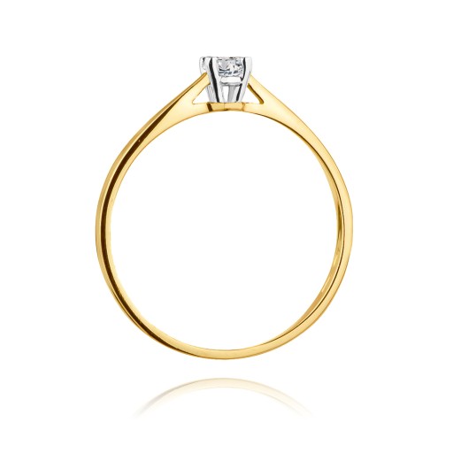 Кольцо W-335 0,15CT Diamond Yellow Gold 585