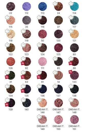 AMC Pure Pigment 14 Тени для век INGLOT