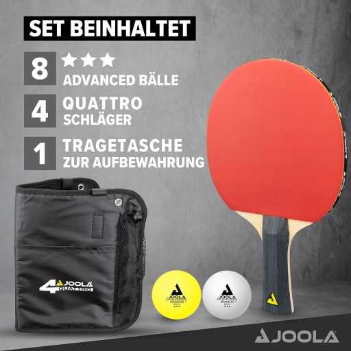 JOOLA PALETKA DO PING PONGA QUATTRO x4 GRATIS ETUI PIŁECZKI ZESTAW