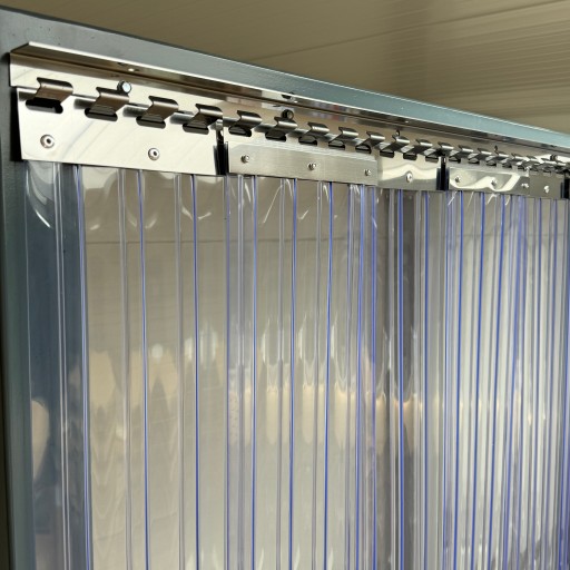 Занавеска полоска S: 150 см x H: 270 см, ребристые ремни Pvc 200x2 мм