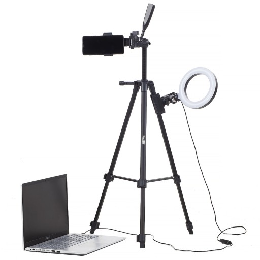 SET 5in1 VIDO TRIPOD кольцевой держатель для телефона с лампой