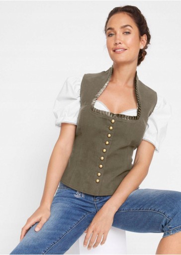 Bonprix 50 _NQI TRADYCYJNY GORSET W KOLORZE KHAKI