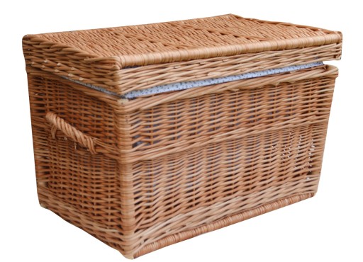KUFER WIKLINOWY NA ZABAWKI NATURALNY 80 CM + WOREK