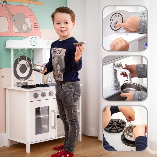 KINDERPLAY ДЕРЕВЯННАЯ КУХНЯ ДЛЯ ДЕТЕЙ ЛЕГКИЕ АКСЕССУАРЫ ФРУКТЫ ОВОЩИ