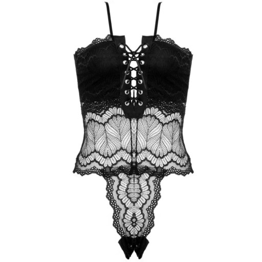 SEKSOWNA BIELIZNA DAMSKA KORONKOWE BODY SEXY WIĄZANE DEKOLD KORONKA