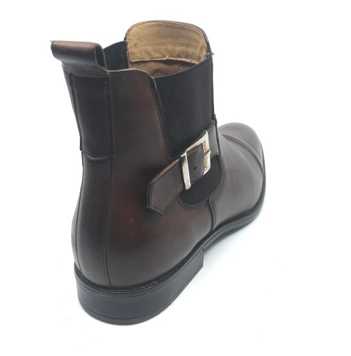 BUTY SZTYBLETY MĘSKIE SKÓRA BRĄZ 44 29,5 cm PAN
